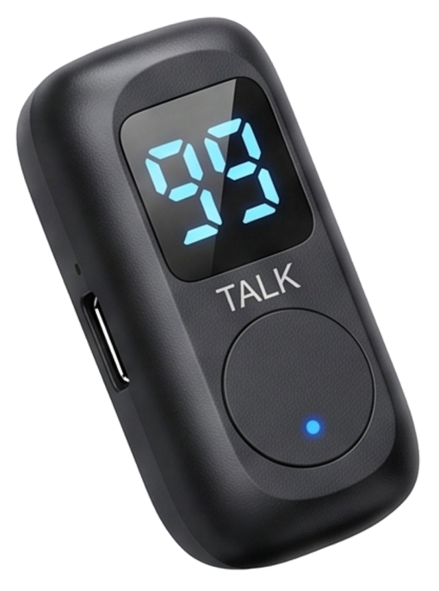Microfone de lapela MicTalk com display de bateria